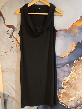 George Black Sleeveless Cowl Neck Midi Dress